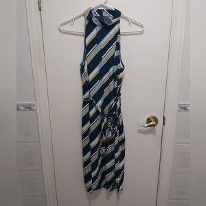 🤯2/$15 Forever 21 Striped Sleeveless Dress With Matching Belt Size Extra Large